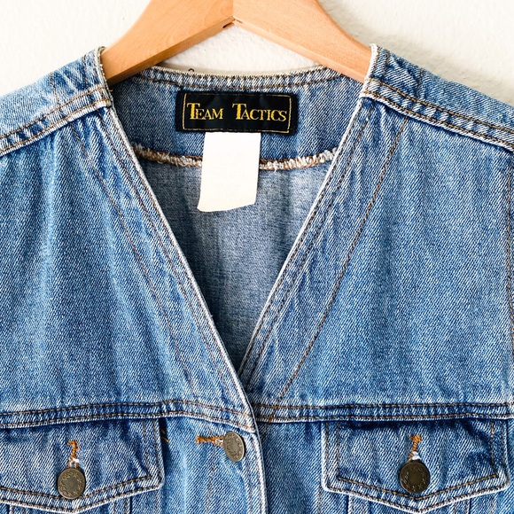 Vintage Team Tactics denim jacket 80s - Picture 5 of 7